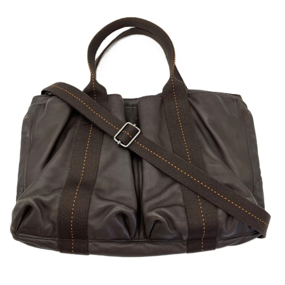 Hermes Caravan Horizontal MM Brown 2-way bag, shoulder handbag, leather.